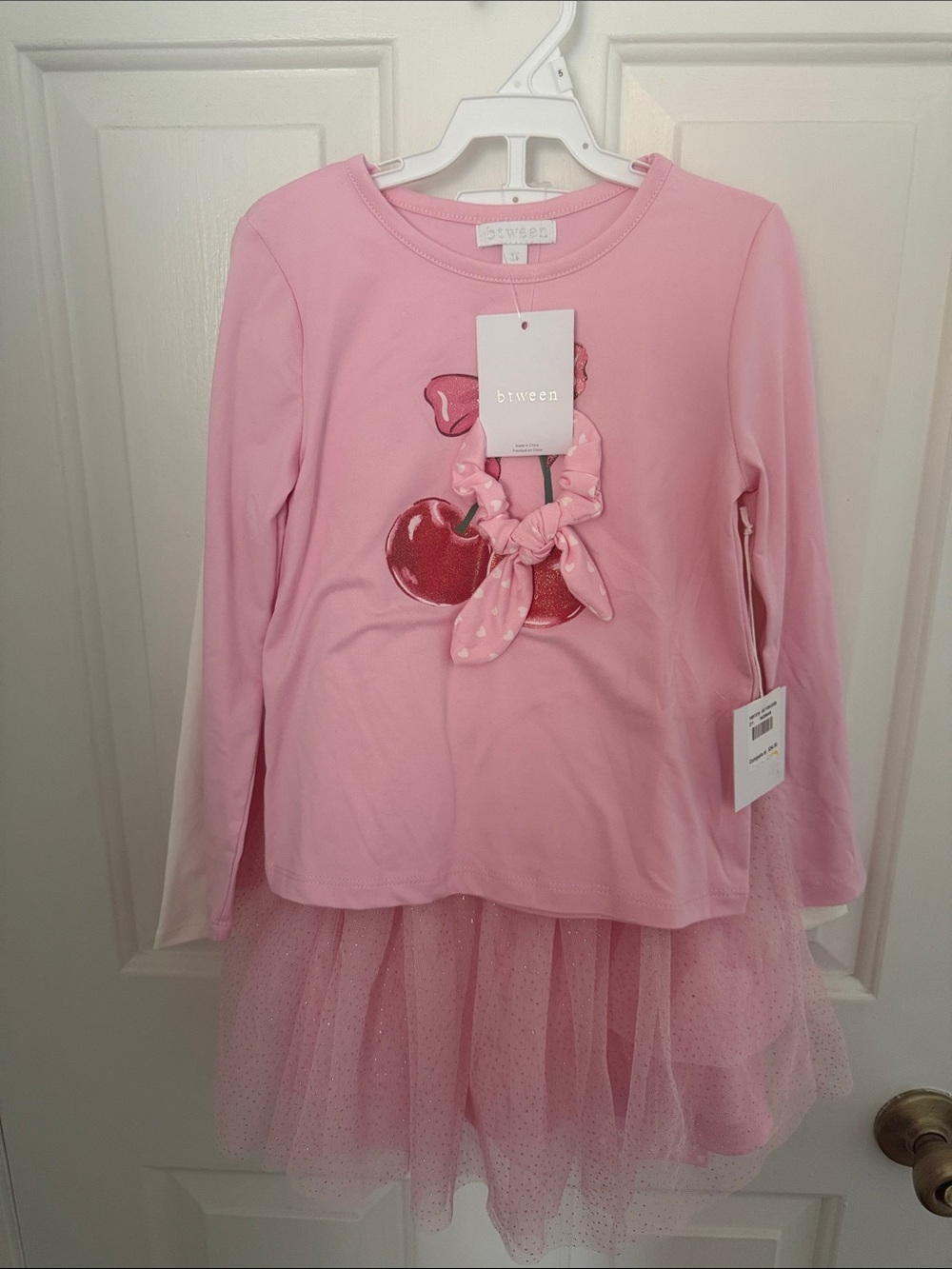 NEW 5 Piece - Includes Sparkly Skirt, Scrunchie, Pants & 2 Long Sleeve Shirts